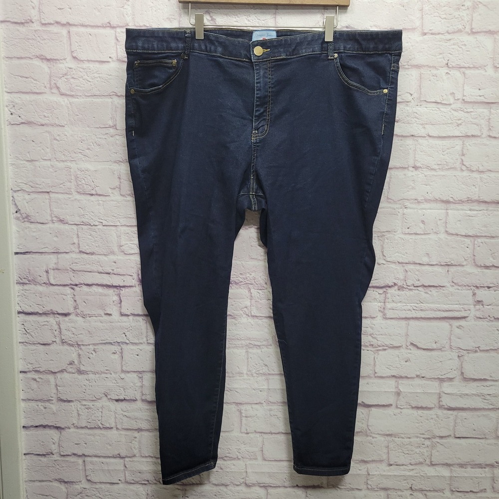 Draper James x Eloquii Howdy Denim Jeans Size 26 Tapered Leg Dark Wash‎ Stretch